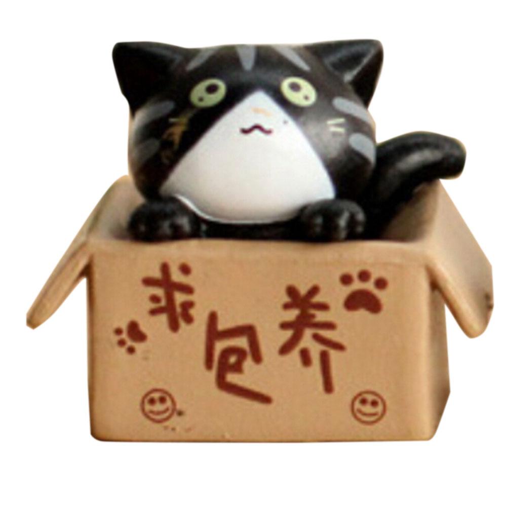 Cute Cat Resin Crafts Sculpture Moss Miniature Landscape Flower Pot Garden DIY Decoration Supplies