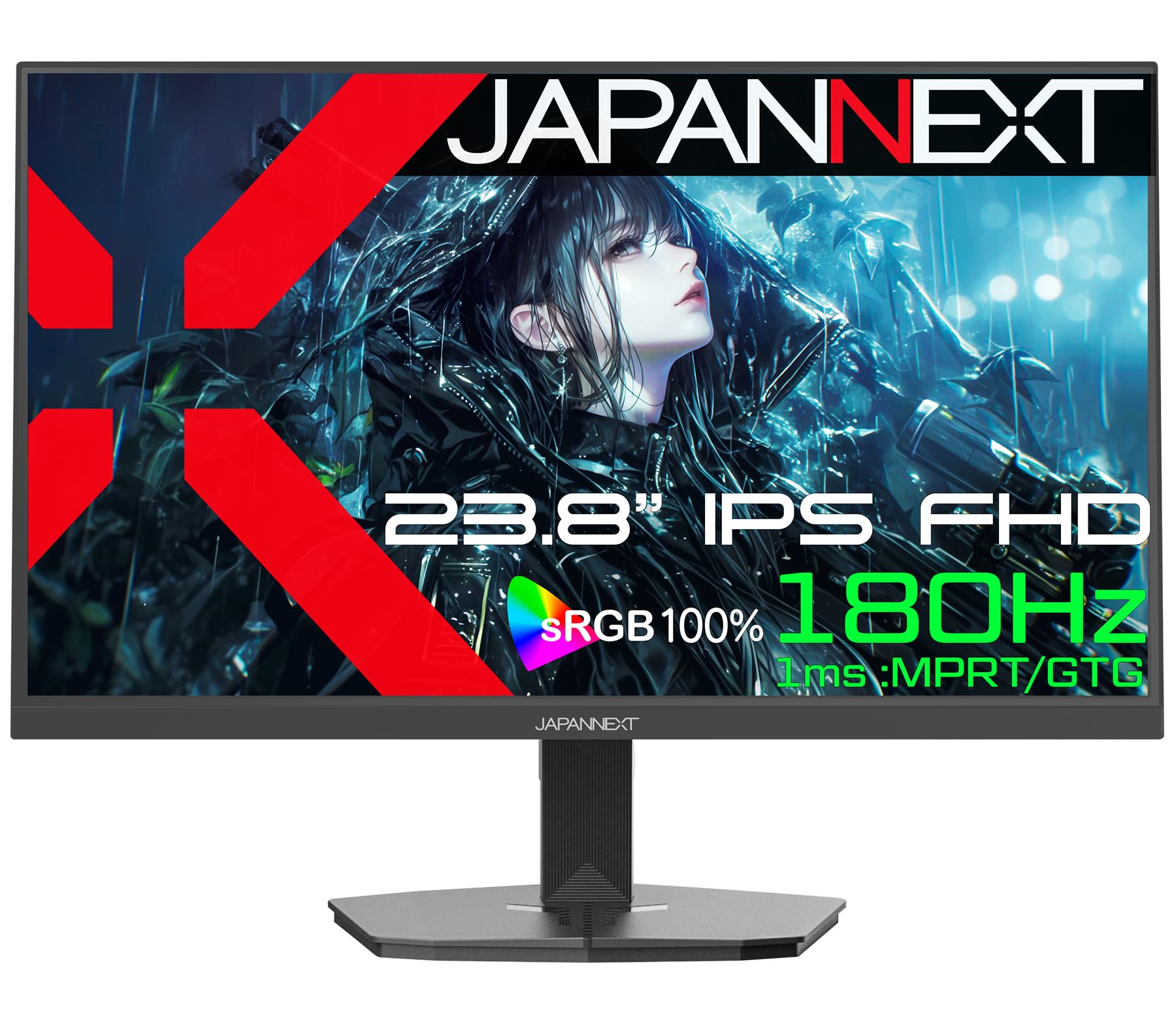 

site JAPANNEXT inch IPS panel equipped with 180Hz compatible Full HD resolution gaming monitor HDMI DP 1ms HDR connection year [EC only] 23.8 чорний