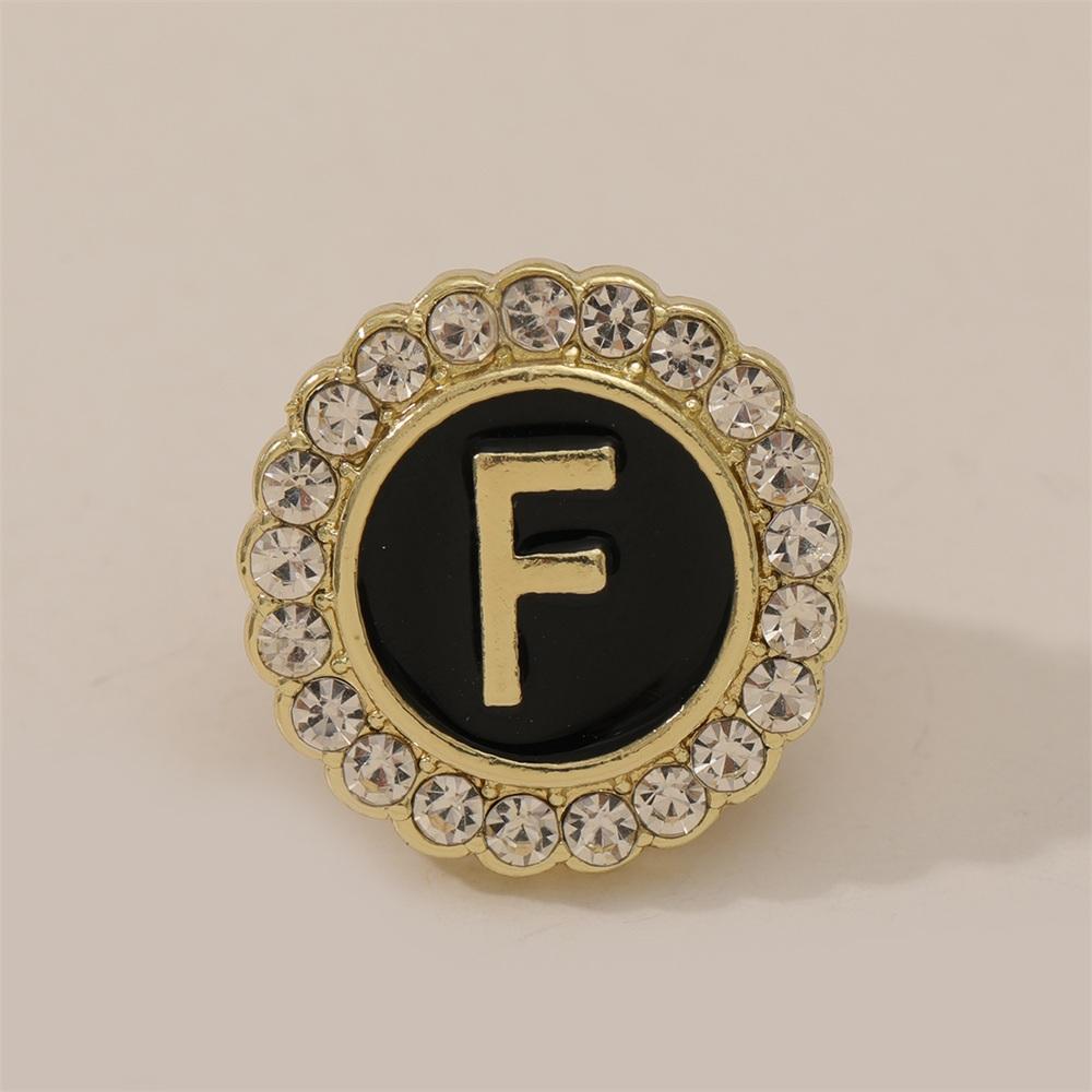 26 English Initials A-Z Brooches Classic Full Around Crystal Golden Alphabet Pins For Women Men Girls Clothes Bag Jewelry Gift