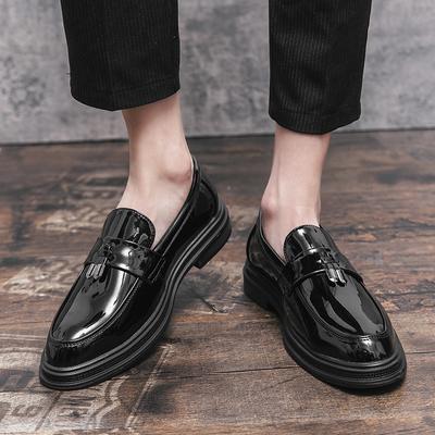 High-End Merk Minimalistische Witte Heren Zakelijke Dress Schoenen Interview Woon-werkverkeer Heren Leren Casual Schoenen Loafers met Dikke Zool