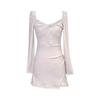 Temperament slim-fitting sexy figure knitted dress women's autumn and winter new super good-looking bottom hip-wrapped short skirt