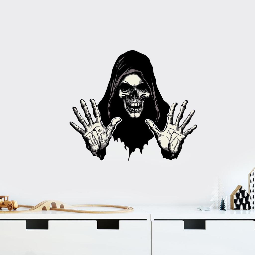 Halloween Grim Reaper Skeleton Wall Decals for Home and Bedroom Decor