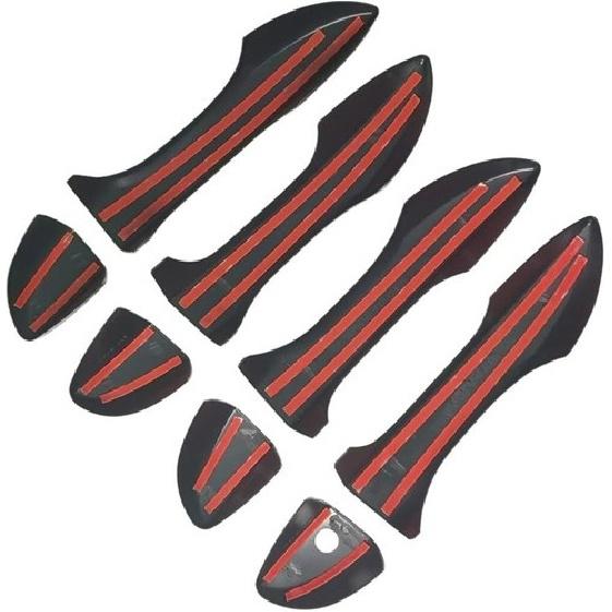 8Pcs Black Door Side Handles Cover Trim For Toyota Corolla E170 E180 2014-2018