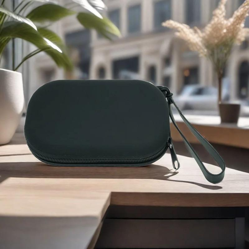 1Pc Oval Silicone Cosmetic Bag Coin Purse Large Capacity Multifunction Storage Bag Solid Color Rectangle Small Item Bag Pouch