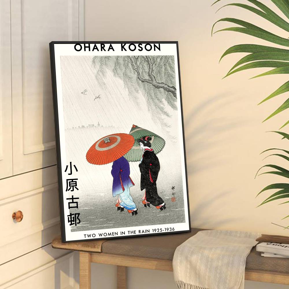 Hokusai Ohara Koson Japanese Art Whitepaper Poster Waterproof Paper Sticker Coffee House Bar Aesthetic Art Wall Painting