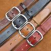 Genuine Cowhide Leather Pin Buckle Men's Belt - Retro Vegetable Tanned 