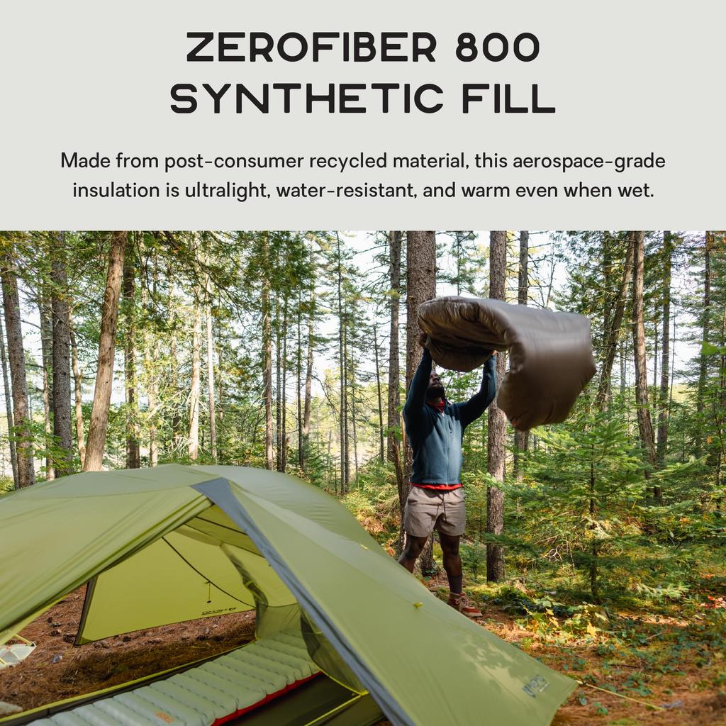 NEMO Equipment Soul Genderless Endless Promise Synthetic Mummy Sleeping Bag Blue Regular - Granite/Odyssey Gray/Mango -