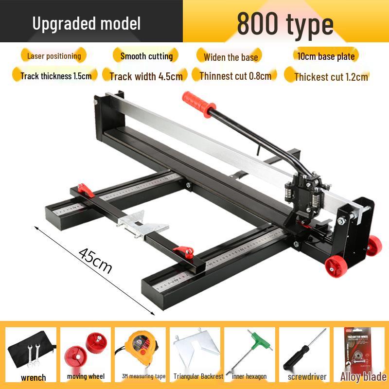 Yüksek Hassasiyetli Lazerli Fayans Kesici - Tamamı Çelik, Yer Karoları için Manuel İtmeli Bıçak, 1600-1800