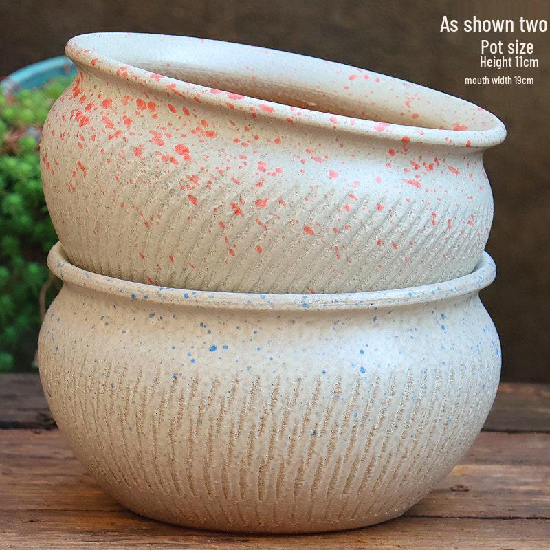 Extra Large Ceramic Bonsai Pot with Wide Caliber, Coarse Pottery for Succulents and Bougainvillea.