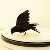 Realistic Handmade Black Feather Crows Prop Ravens for Outdoors Indoors Halloween Decor Halloween Crow Decorations