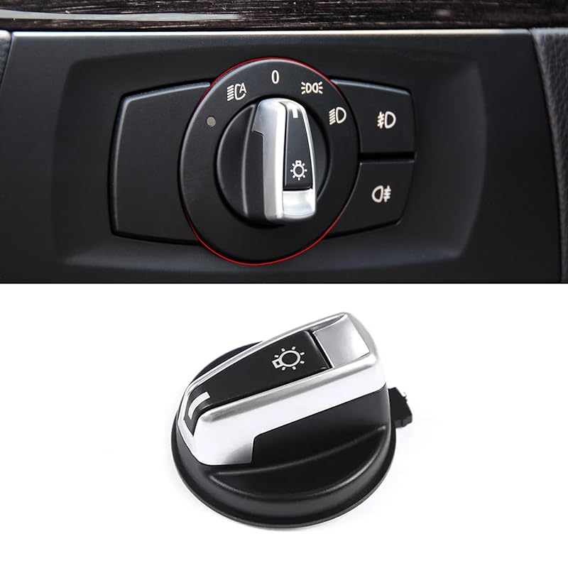 Jaronx Compatible with BMW Headlight Switch Knob for 1 E81 E82 E88 E87, 3  E90 E91,X1 E84 Upgraded Head Light Knob Button, Headlampe Switch Control E90 Light Switch Knob-1PC