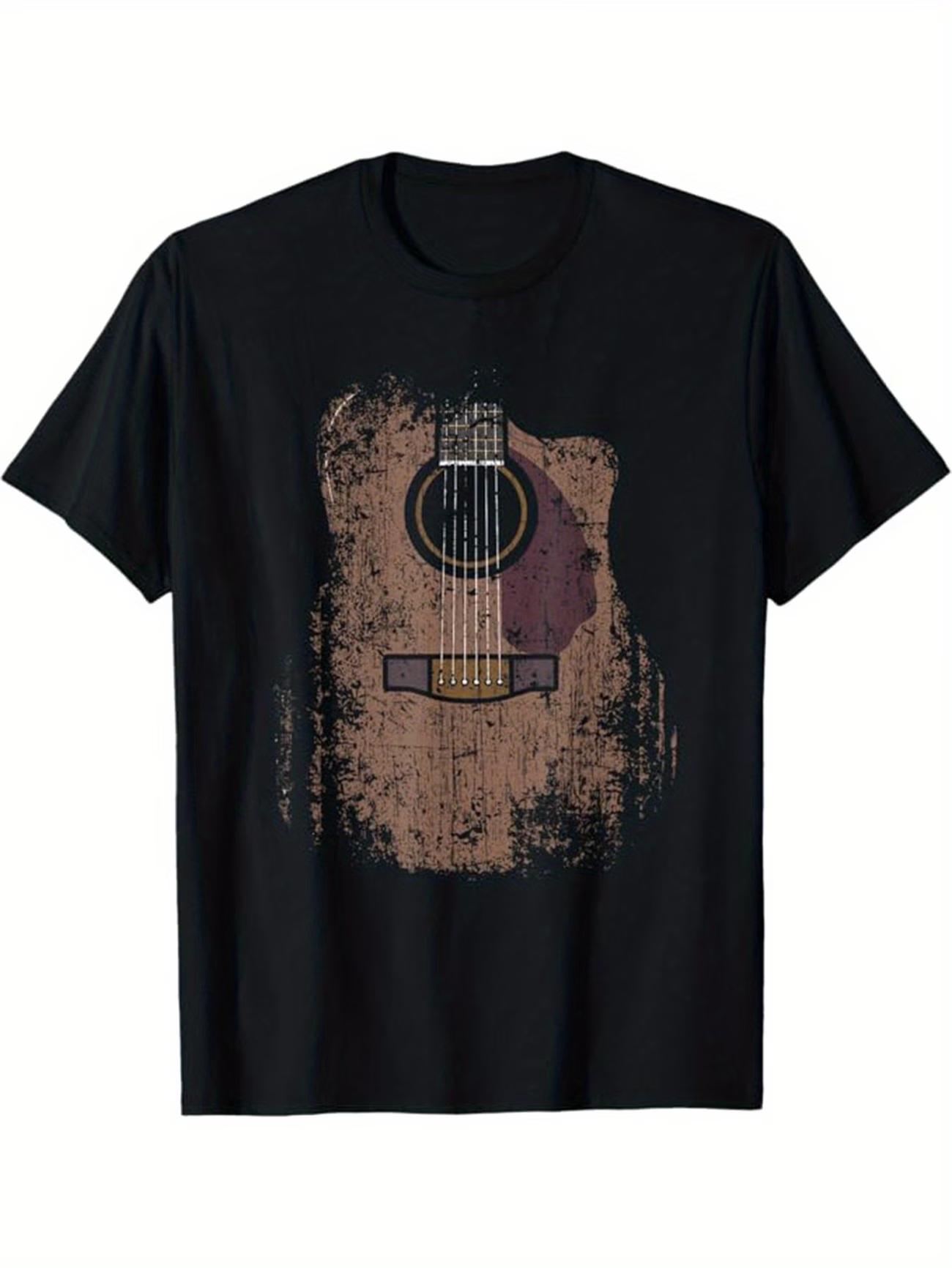 

Men s T Shirt Summer Vintage Guitar Print Women Tee Streetwear Casual Trendy Oversized Short Sleeve Harajuku O-Neck Hip Hop top S разноцветный