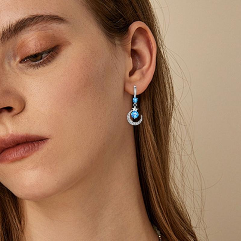 Drop Earrings Moon and Star Charm Earrings Girl Accessories Fashion Females Ear Jewelry Suitable for Party Daily Wear