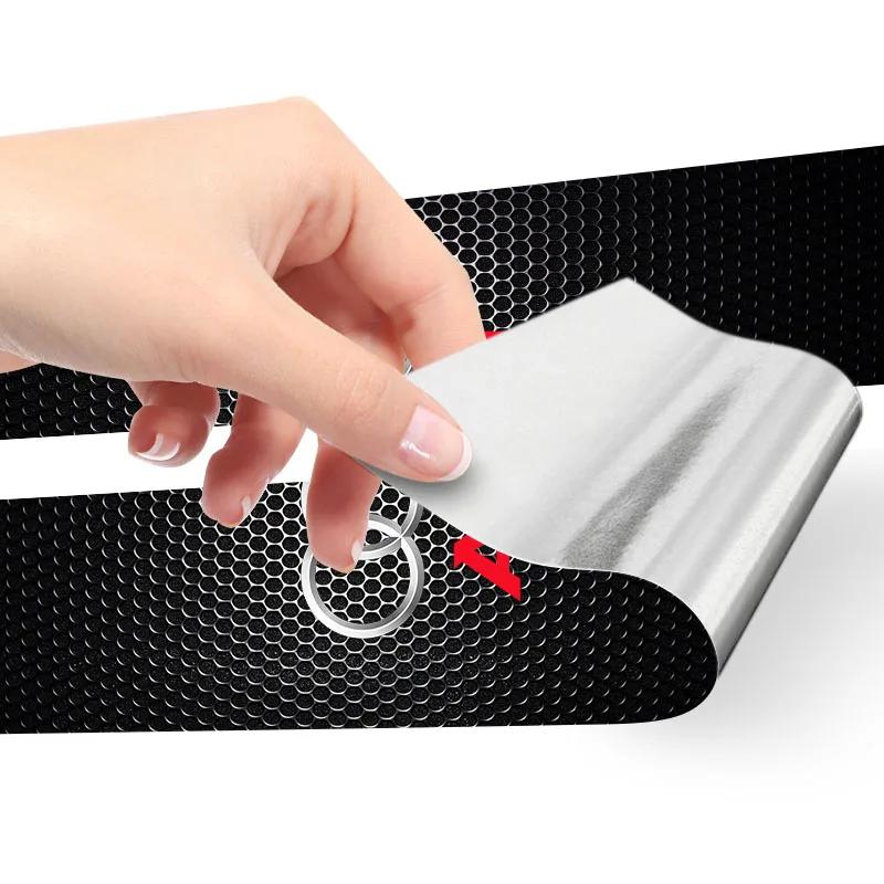 New 2Pcs Car Center Pillar Sticker Honeycomb Texture B-Pillar Decal For T A3 A5 A6 A7 A8 Q3 Q5 Q7 Q8 B5 B6 B7 B8 B9 Q7 8P 8V 8L