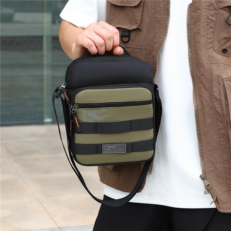 Men's Traveling Shoulder Bag Fashion Casual Patchwork Handbag High Quality Oxford Cloth Waterproof Multifunctional Crossbody Bag