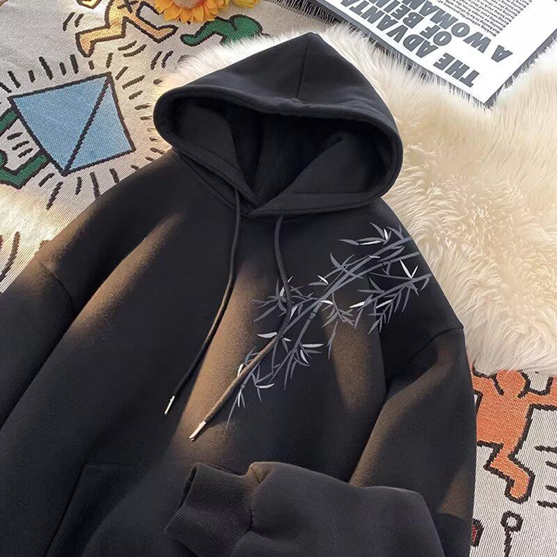 Men's American Style Hooded Fleece Sweatshirt - Autumn/Winter 2025 High Street Loose Fit, Versatile, Casual Jacket for Couples.