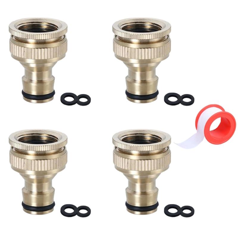 Sturdy Stainless Steel 3/4Inch Garden Hose Quick Connection Adapters with Male Thread for Tap and Sprinklers Daily Use