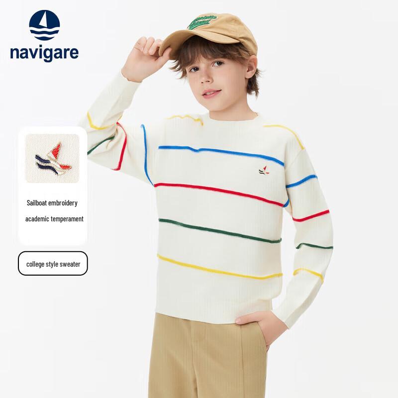 

Navigare Boy s Striped Crew Neck Sweater 165
