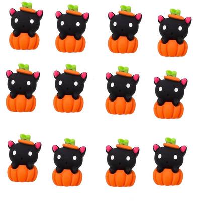 10Pcs Halloween Decoration White Ghost Pumpkin Flatback Resin Scrapbooking DIY Craft Gifts Ornament Accessories