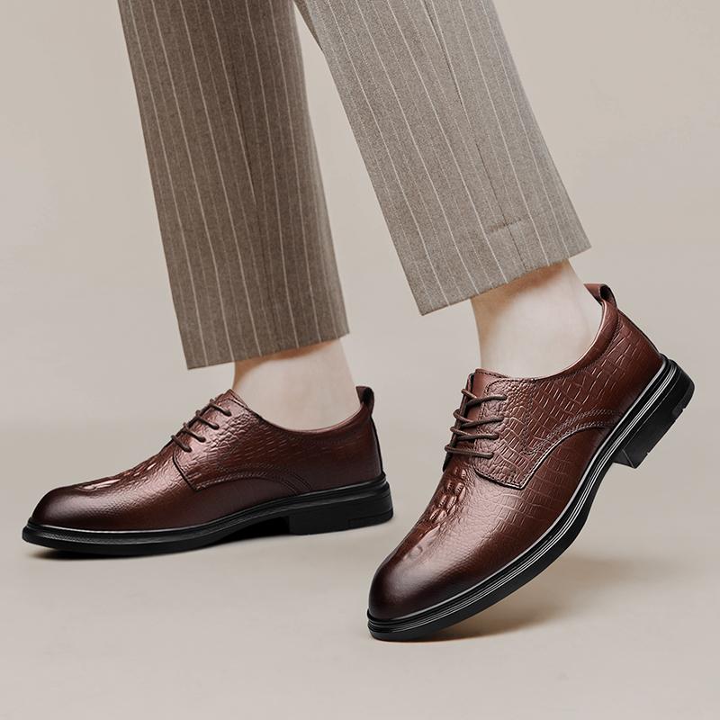Classic Business Men's Shoes gentleman retro style Daily office dress up party Black Brown genuine leather adult shoes Hot
