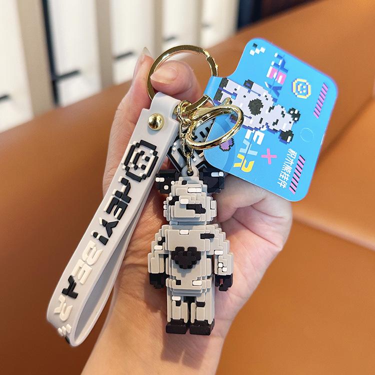 

Creative Building Block Bear Keychain Personalized Men S Car Key Chain Pendant Couple A Pair Of Bag Pendants