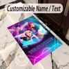 Crystal Velvet Rug Kpop Demon Hunters Print Custom Name Text Floor Mat Home Decor