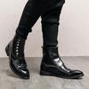 Men Boots High-top Casual Shoes Ankle Boots Outdoor Fashion Club Party Men Motorcycle Boots PU Leather Boots Zapatillas Hombre