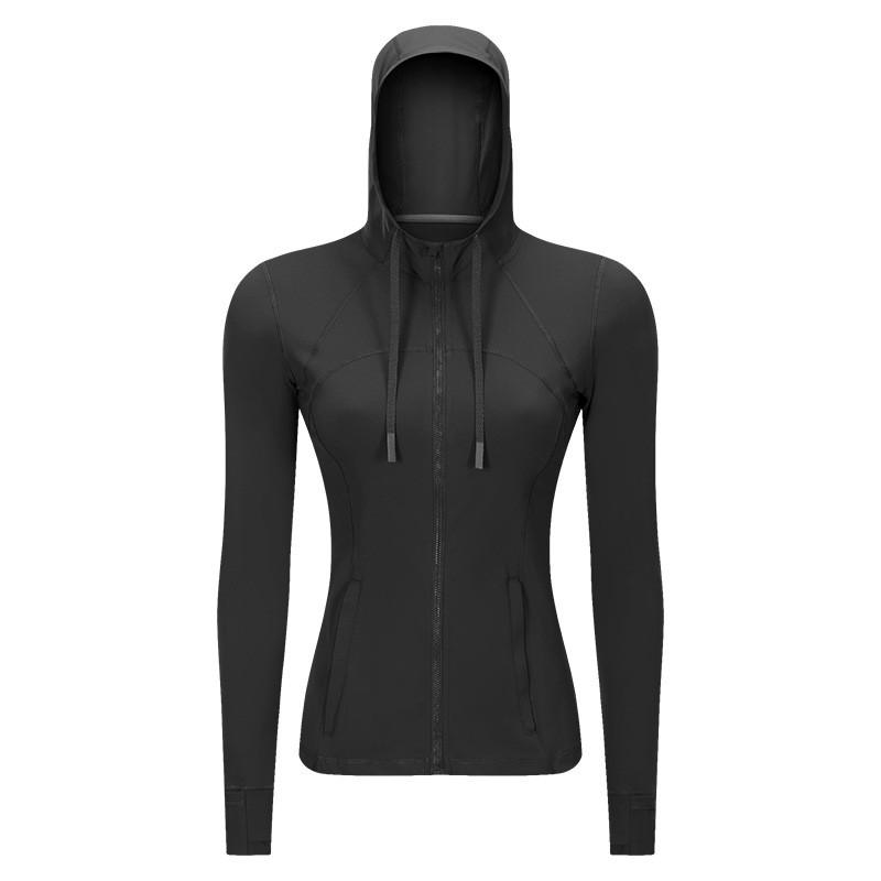 Womens Slim Fit Hooded Sport Jacket Lightweight Stretch Running Yoga Outerwear S2088