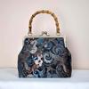 Handmade gold bag bamboo handle brocade cheongsam mouth gold bag handbag