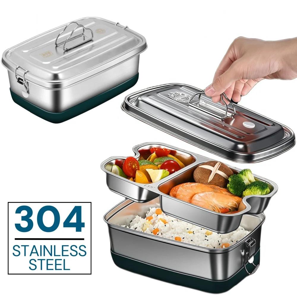 Packed bento lunch box adults, Camping lunchbox Food taper tupper airtight meal prep Side dish Sealed container Packed lunch