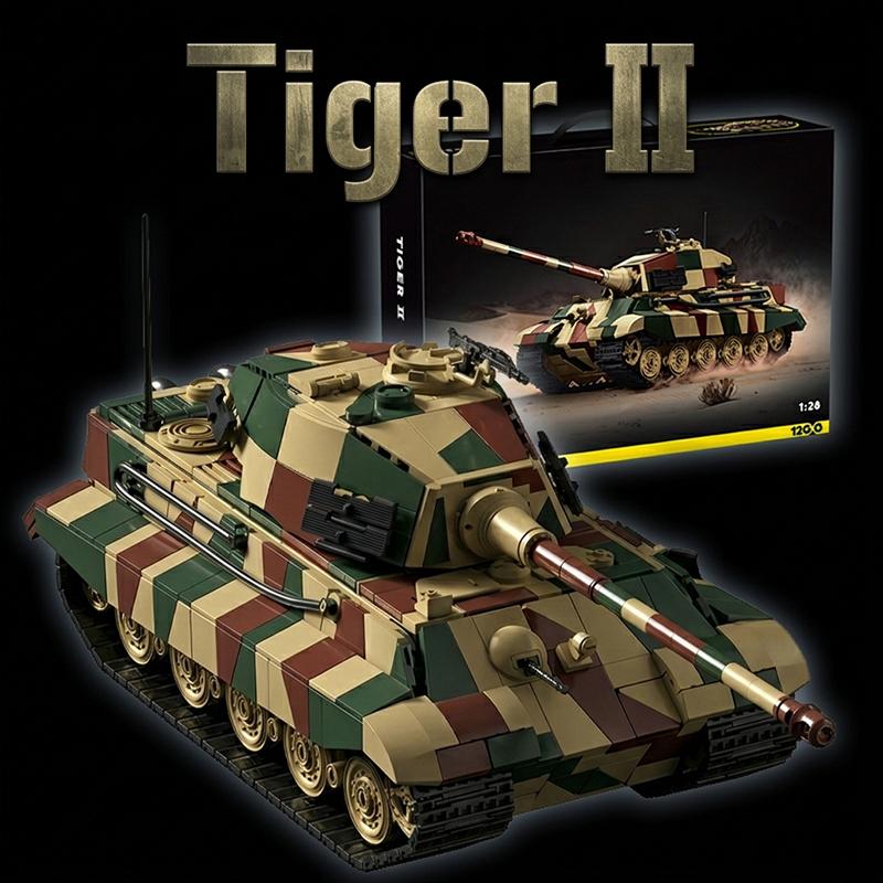 Military King Tiger 2 Heavy Tank Building Blocks MOC Army Armored Vehicle DIY Assembly Bricks Educational Toy Adult Gift 1780pcs