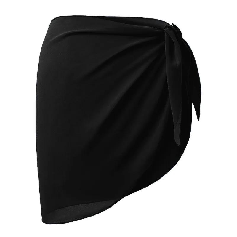 Women Short Sarongs Swimsuit Coverups Beach Bikini Wrap Sheer Short Skirt Chiffon Scarf Cover Ups for Swimwear