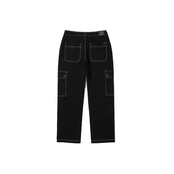 Vans Multi-Pocket Woven Straight Leg Casual Cargo Pants Women pants Black VN0A5DN1BLK