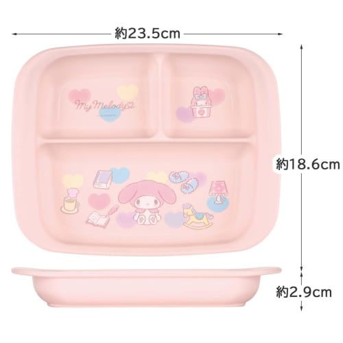 Skater Baby Tableware Lunch Plate for Children Antibacterial Plastic 470ml My Melody Sanrio XP7AG-A