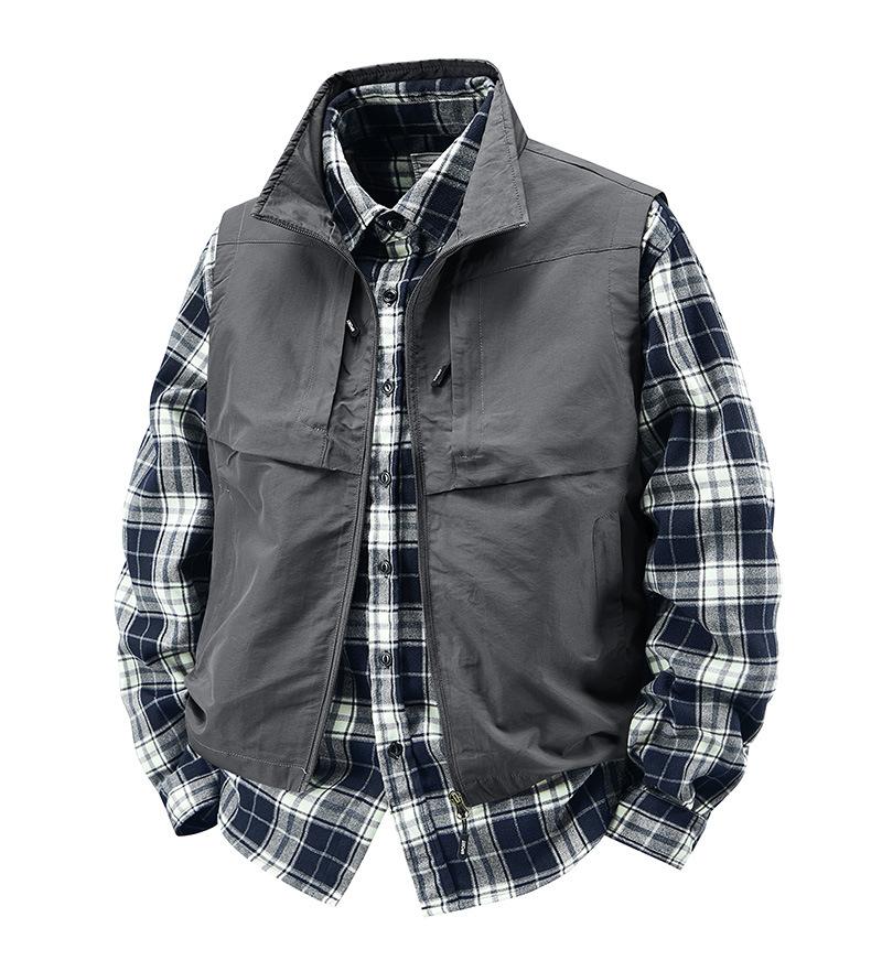 Retro Vest Workwear Shirt Men's and Women's Casual Jacket Vest