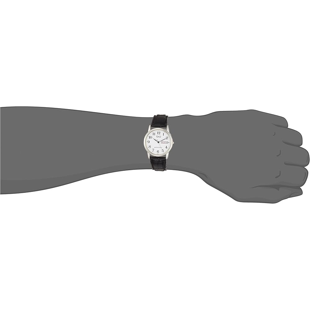 Citizen Q&Q Analog Waterproof Watch Date Day Leather Strap A206-304 Men's White