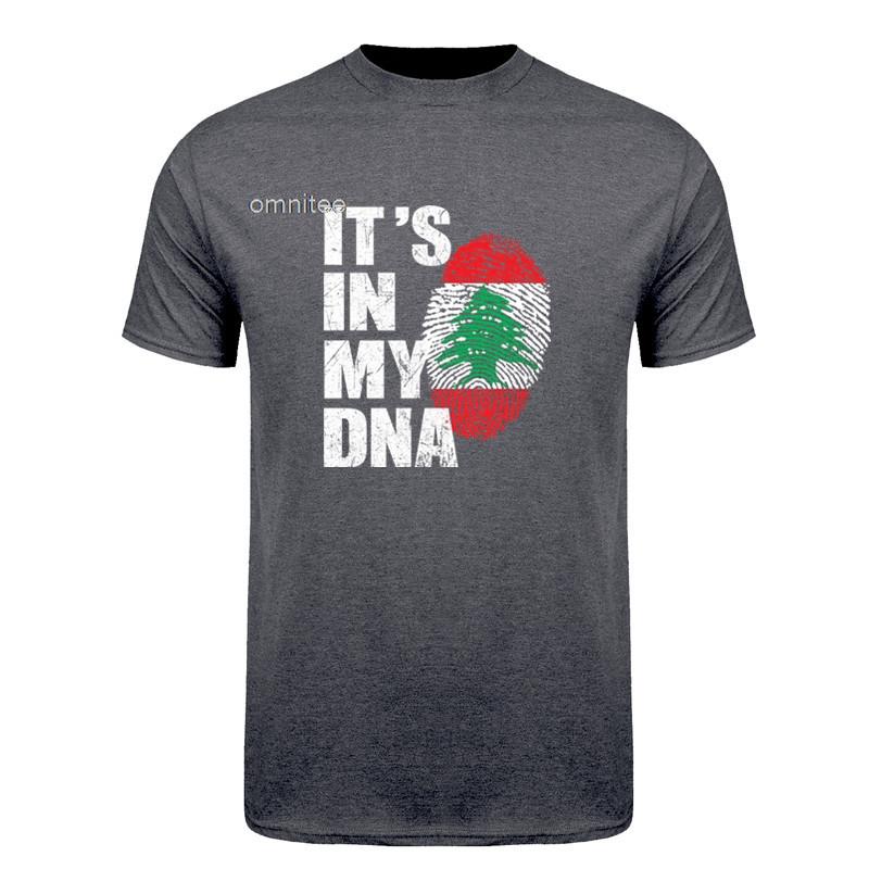 Funny Im Lebanese T Shirts Cool Cotton Streetwear Short Sleeve Summer Style Its In My DNA Lebanon Flag Tshirt HJ029