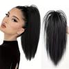 Synthetic Black Straight Half Ponytail Extension Claw Clip Hairpiece For Ponytail Hair Heat Resistant Women Party Hair Accessories
