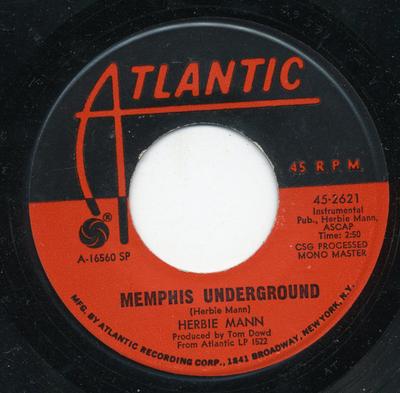 7inch Record HERBIE MANN - Memphis Underground / New Orleans 452621 Atlantic 1969 UK Jazz Used