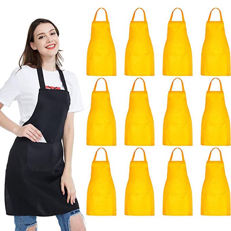 Modern Minimalist Adjustable Polyester Tie-Back Apron - Solid Color for Work