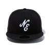 [New Era] Cap 59FIFTY NE Logo Black 7 12 5950 NELOGO BLK WHI 25J