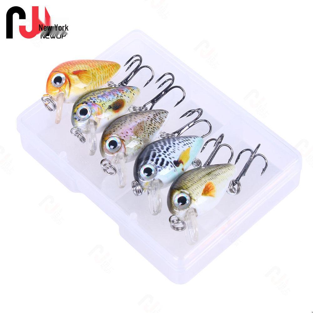 

Набор из 5 штук в коробке, приманки для ловли на камнях, 2,7 см - 1,5 г, искусственная приманка - маленькая толстая имитация рыбки