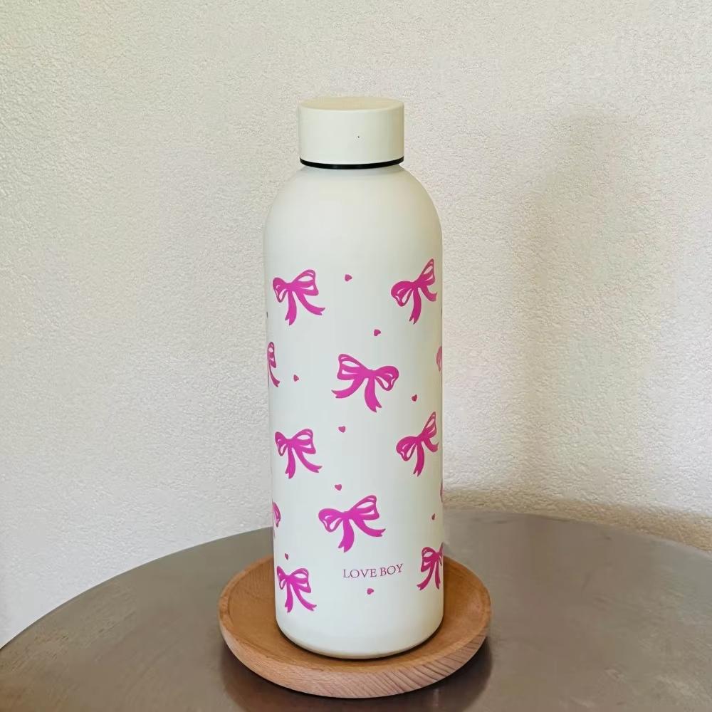 

Милая чашка с бантиком, вакуумная, из нержавеющей стали, автомобильная кружка, термоизолированная бутылка для воды для занятий спортом на открытом воздухе, школа, бутылка для питья 500ml