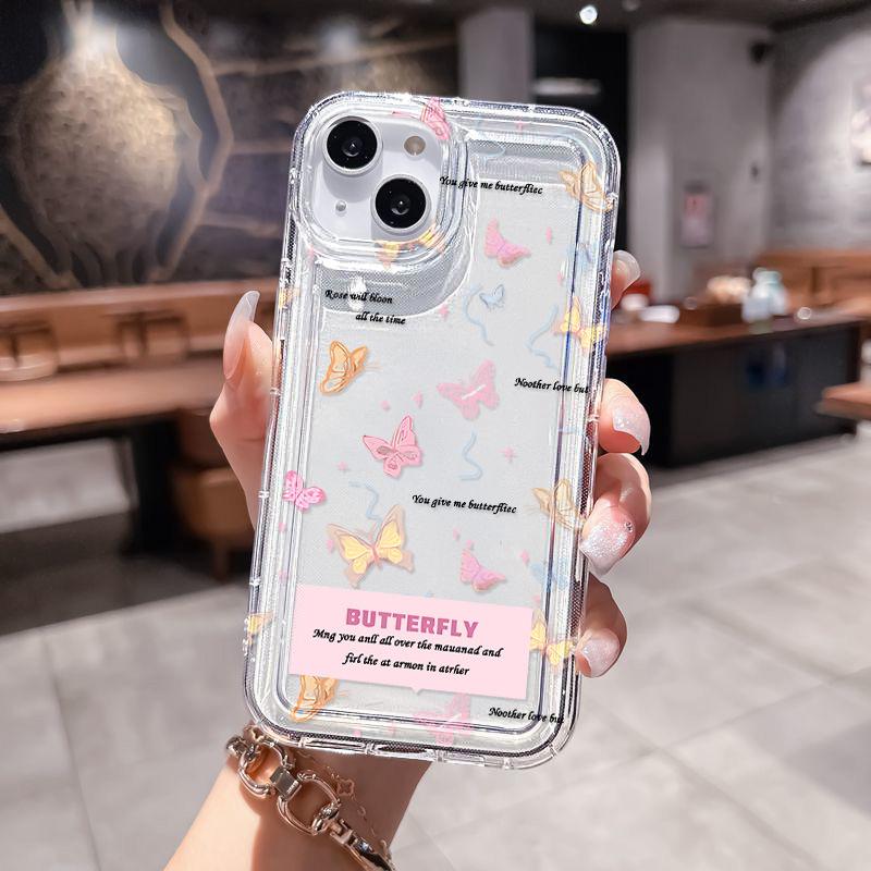 Simple Butterfly Is Suitable for iPhone17ProMax Mobile Phone Case Apple 16Pro Airbag 14/15 Factory 13 Generation
