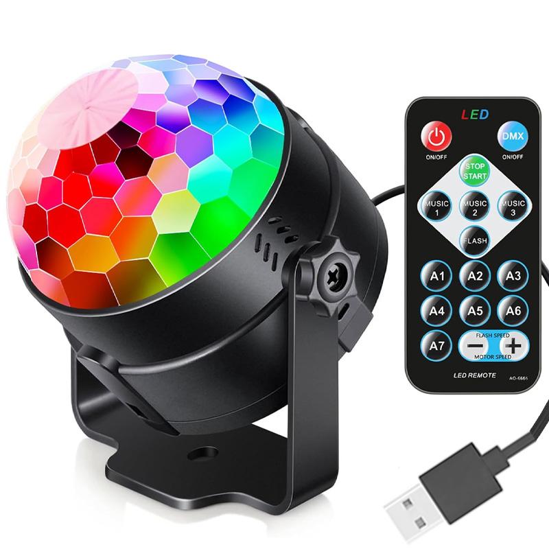 Party Light Disco Ball Light Dj Light Disco Light Ocean Light Star Light Projector Dance Light Sound Activated with Remote Contr