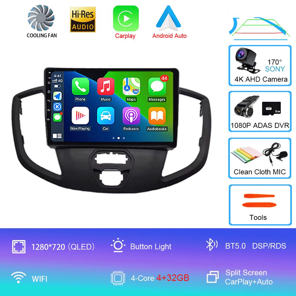 Android 14 Car Radio For Ford Transit 2015 - 2018 Multimedia Video Player Navigation GPS Carplay Android Auto 5G WIFI DSP BT5.0