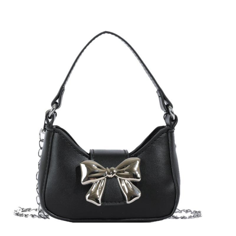 

Bow Mini Decoration Handbag Outdoor Trendy Shoulder Bag Womens Crossbody Bag Black
