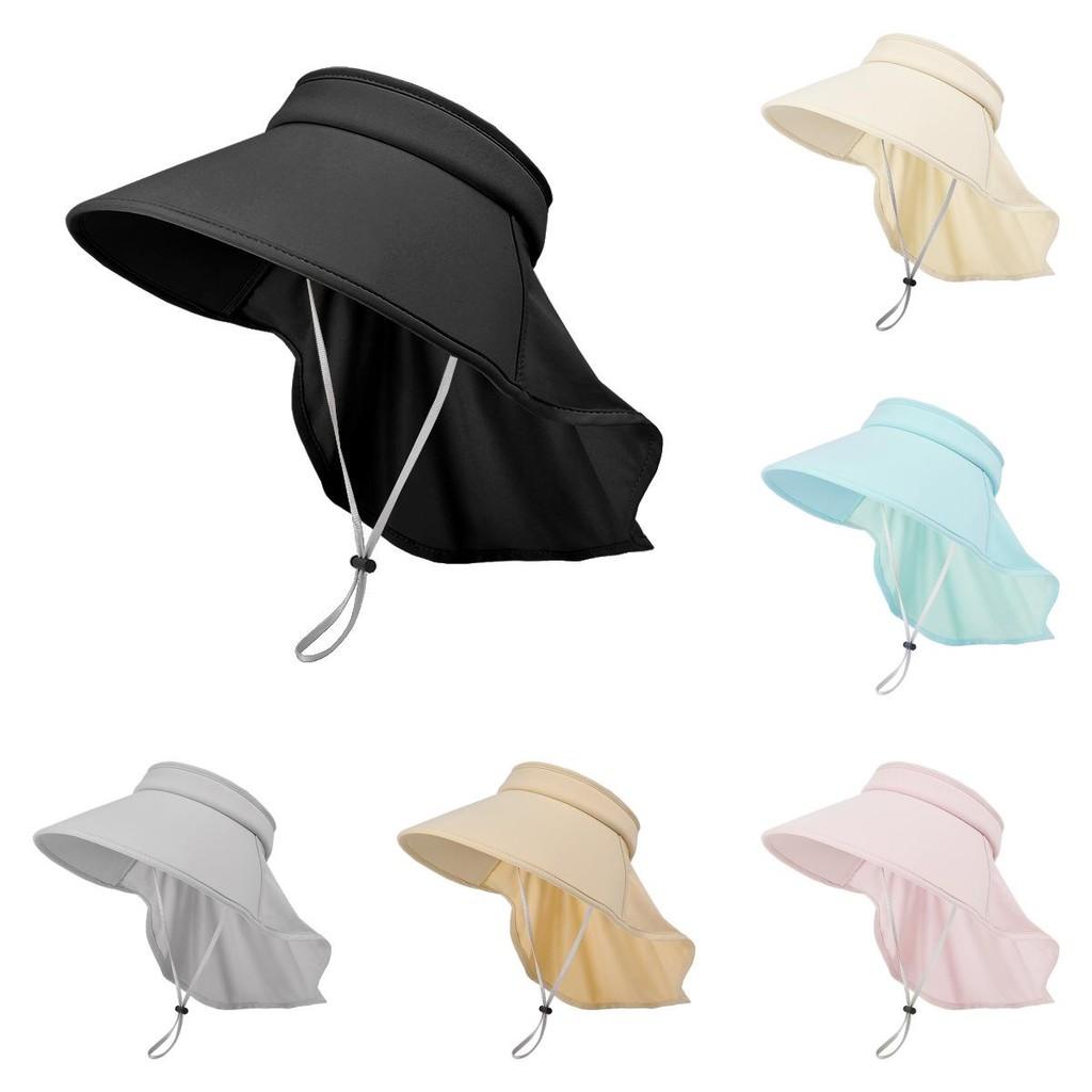 Ice Cool Summer Silk Sunhat Sunshade Hat Neck Cover Travel Outdoors Breathable