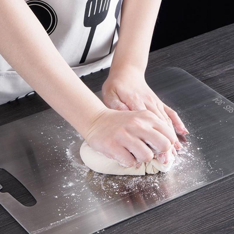 Meat Cutting Board Double Side Chopping Boards Unique Cutting Boards Stainless Steel Texture Suitable for Everyday Use