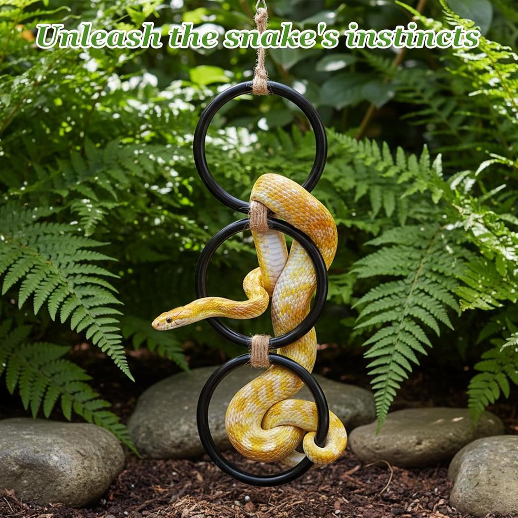 Snake Climbing Rings, Ball Python Tank Accessories, Reptile Enrichment Toys, Corn Snake Playground Climbing Toy for Bearded